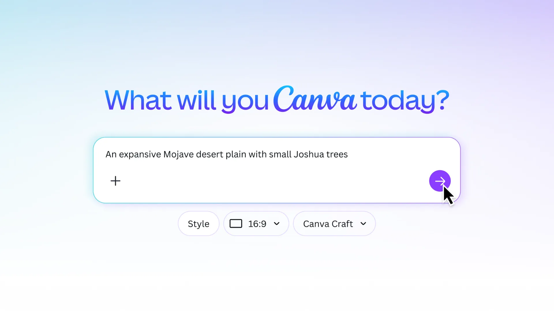 Canva Craft prompt field in Canva Dream Lab