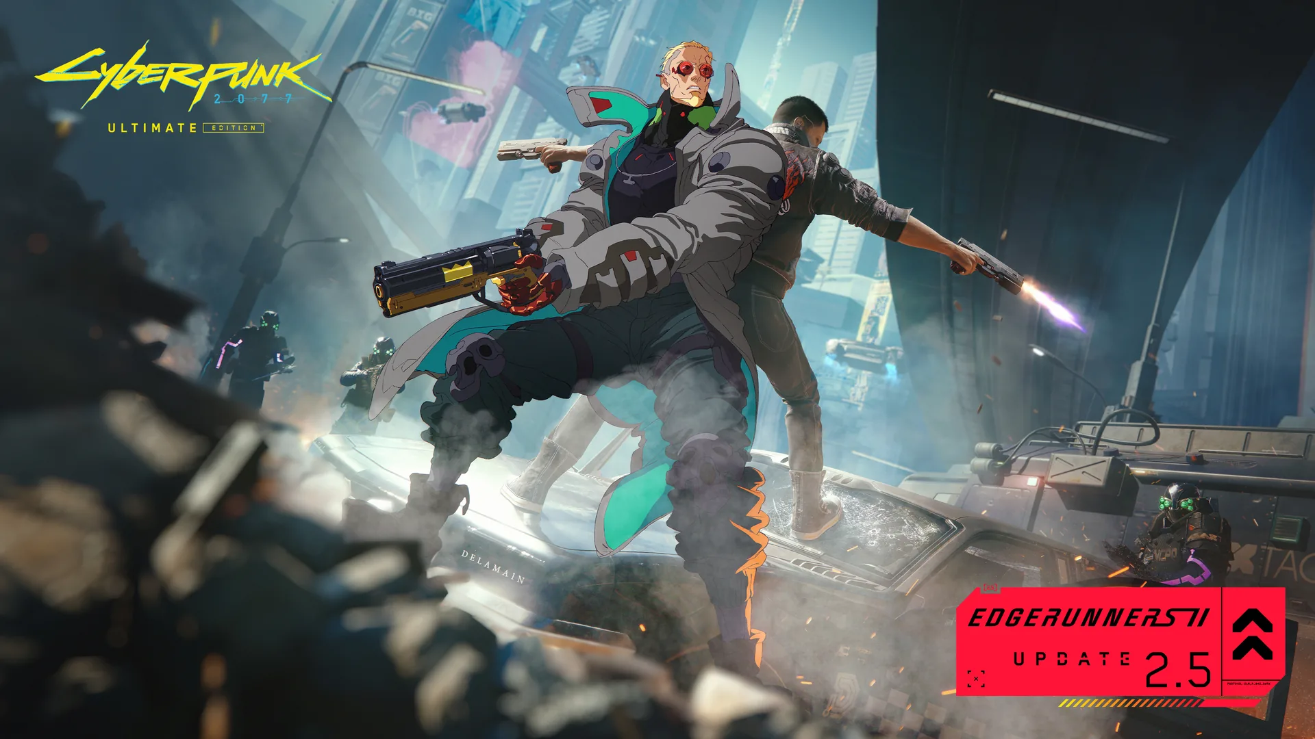Key art for the Cyberpunk 2077 Edgerunners 2 Update from CD PROJEKT RED