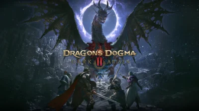 Dragon's Dogma 2: Dark Arisen key art showing the Arisen party facing a dragon