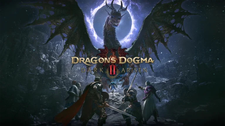 Dragon's Dogma 2: Dark Arisen key art showing the Arisen party facing a dragon