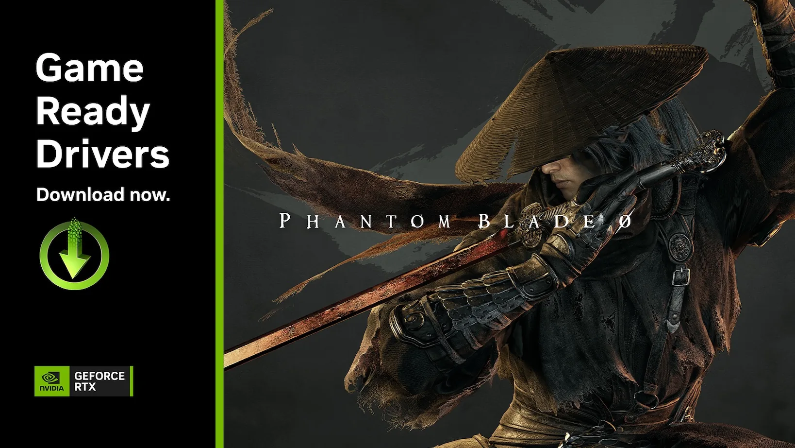 NVIDIA Game Ready Driver 621.01 banner for Phantom Blade Zero, shipped with the Cyberpunk 2077 DLSS update