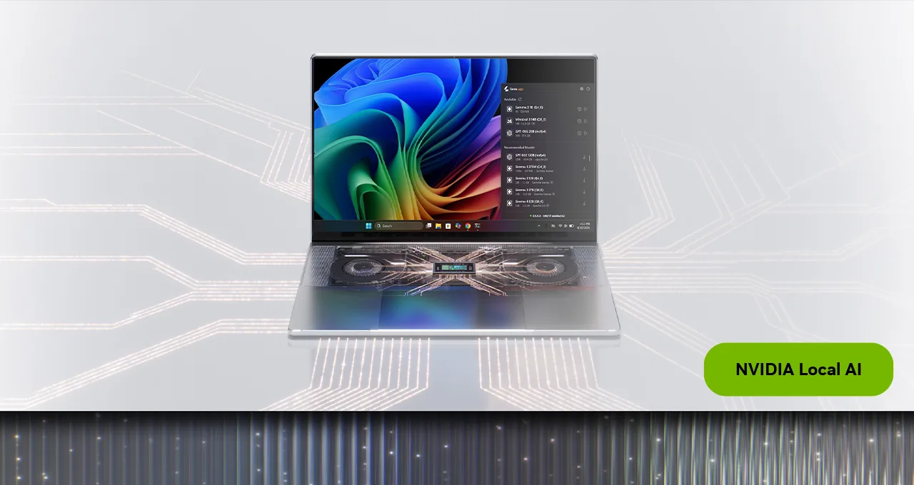 NVIDIA Local AI app running on an RTX Spark laptop