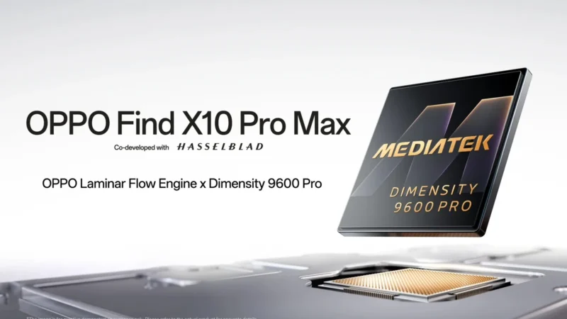 Official OPPO graphic for the Find X10 Pro Max and MediaTek Dimensity 9600 Pro announcement