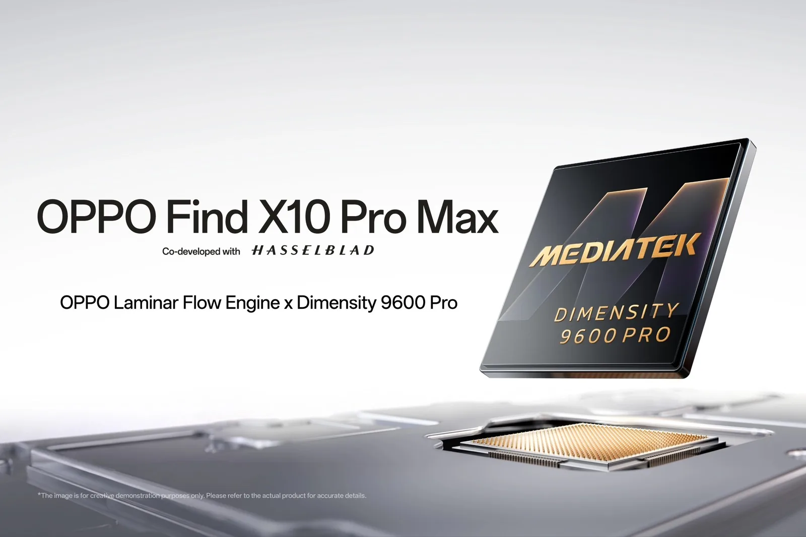 Official OPPO graphic for the Find X10 Pro Max and MediaTek Dimensity 9600 Pro announcement