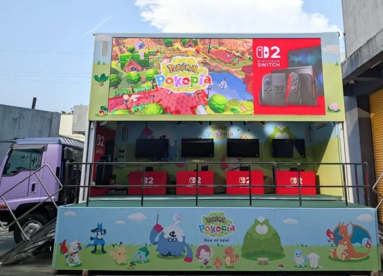 Pokémon Truck Metro Manila tour demo stations running Pokémon Pokopia on Nintendo Switch 2