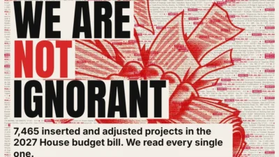 BetterGovPH poster headline We Are Not Ignorant over a list of 7,465 inserted and adjusted projects in the 2027 House budget bill