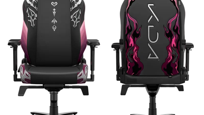 Secretlab K/DA FIRESTARTER Collection TITAN Evo gaming chair, front and rear views