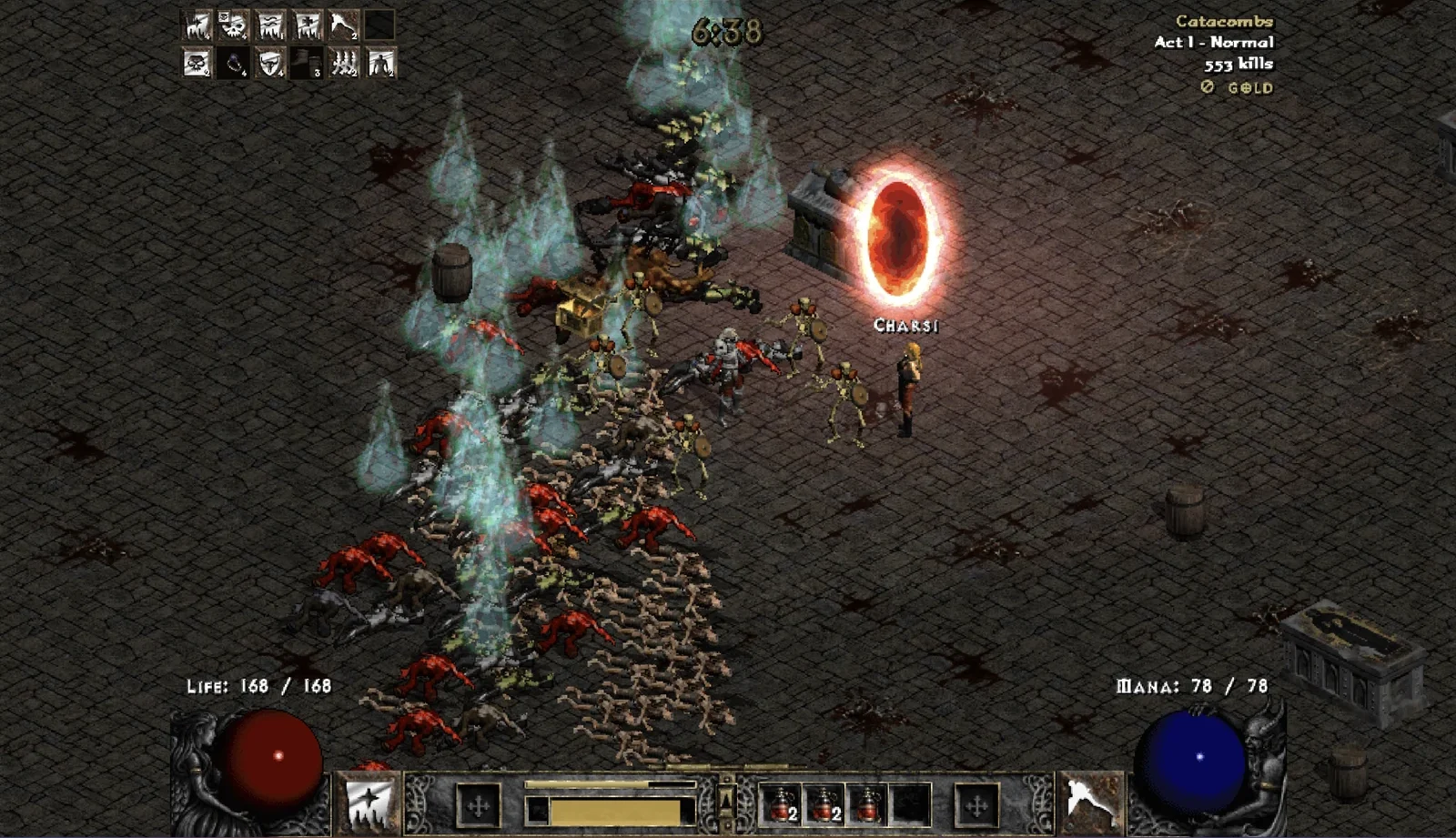 D2 Survivors gameplay screenshot showing the in-game interface