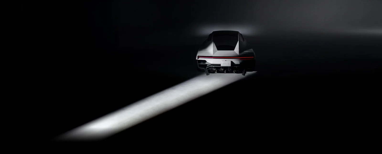 The Tesla Roadster at speed in a dynamic motion shot